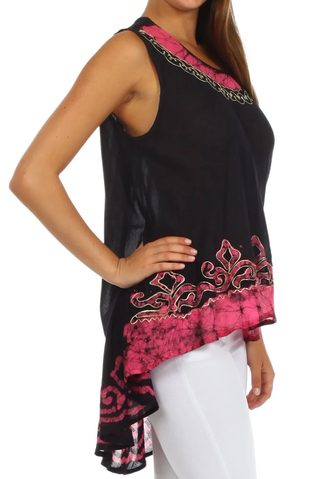 Sakkas Wild Raven Batik Hi Lo Blouse / Tunic