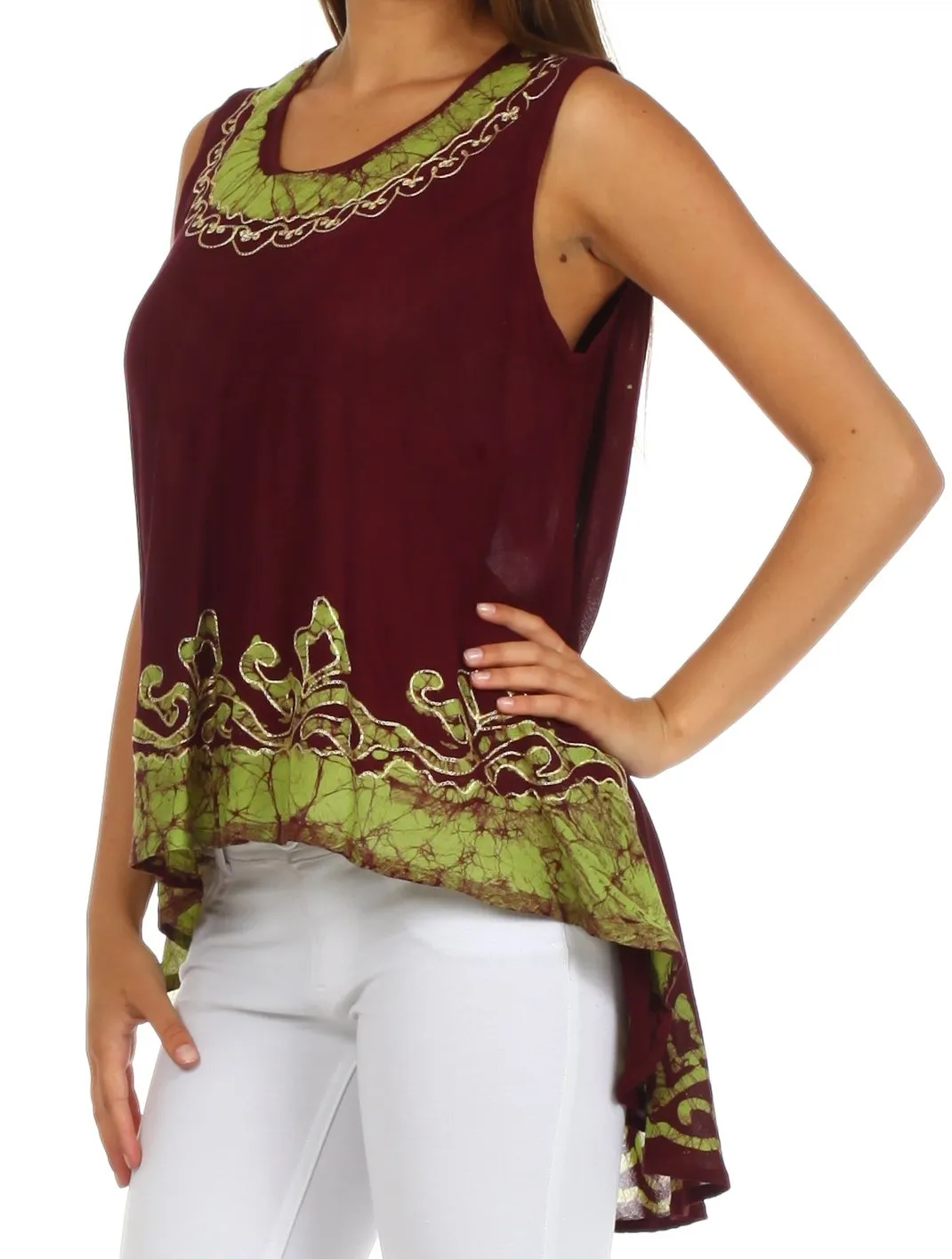 Sakkas Wild Raven Batik Hi Lo Blouse / Tunic