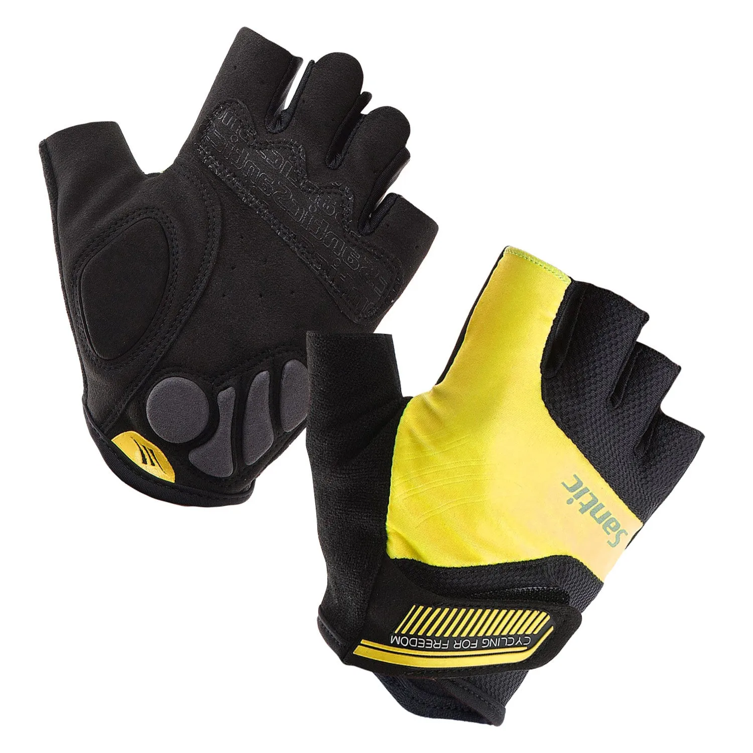 Santic Java Men Cycling Gloves Half Finger – Yellow