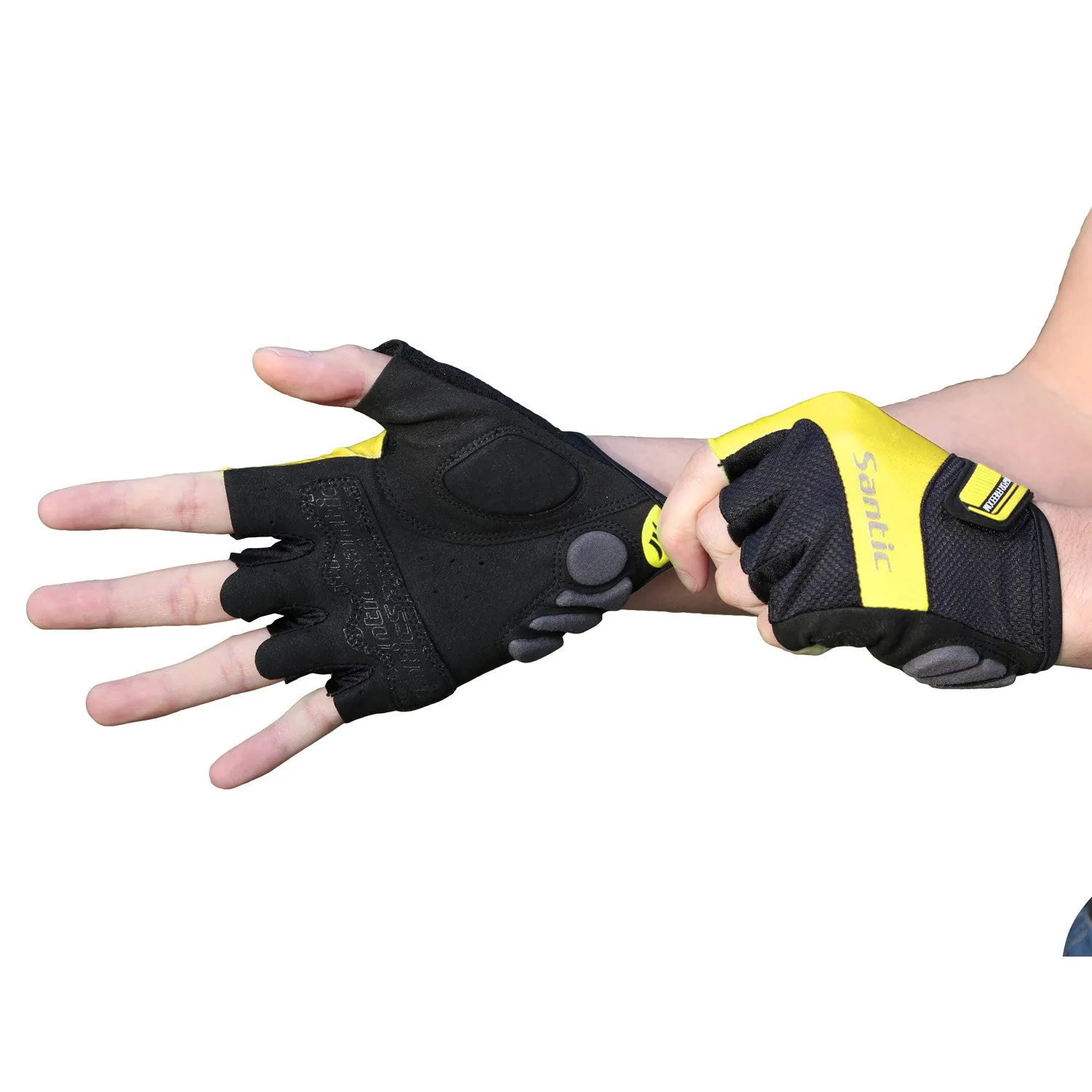 Santic Java Men Cycling Gloves Half Finger – Yellow