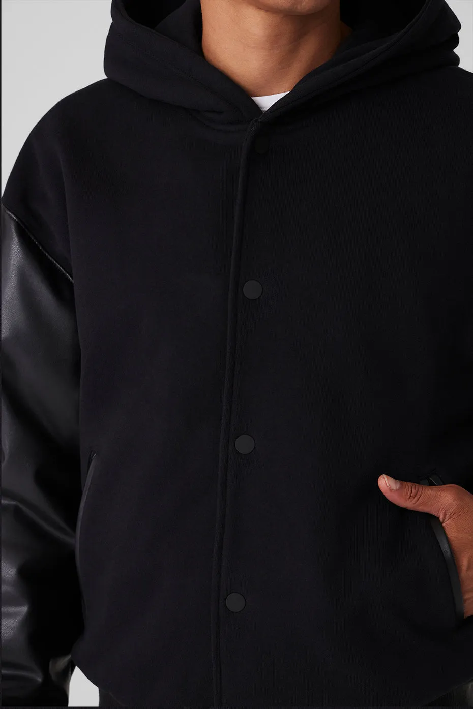 Select Hooded Bomber Jacket - Black