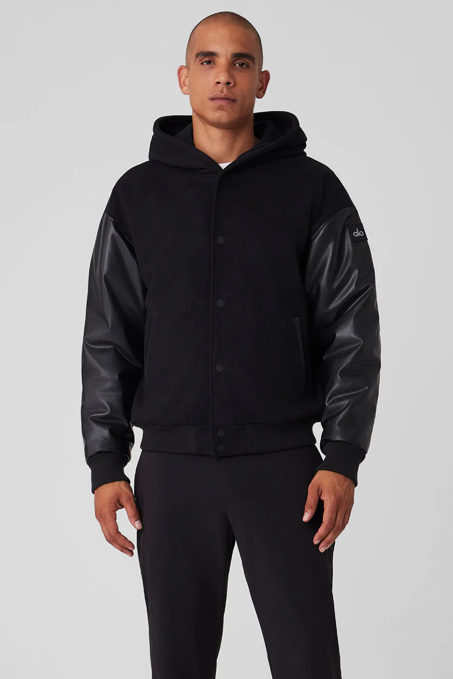 Select Hooded Bomber Jacket - Black