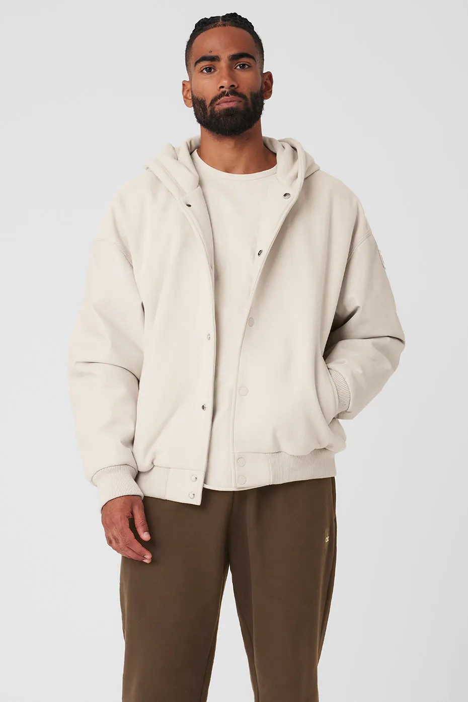 Select Hooded Bomber Jacket - Bone