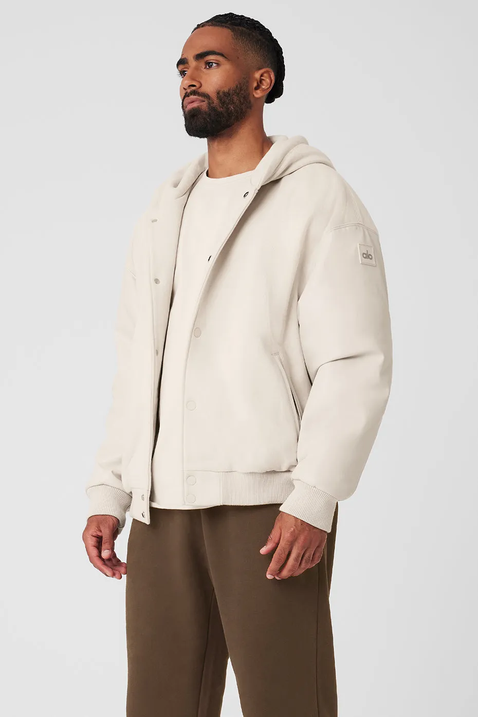 Select Hooded Bomber Jacket - Bone