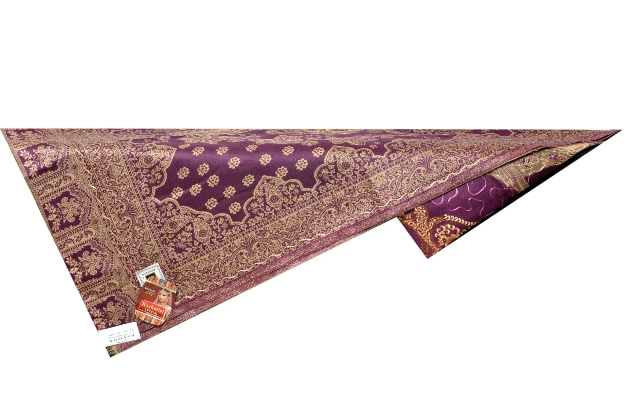 Shawl - Pink with Golden Embroidery