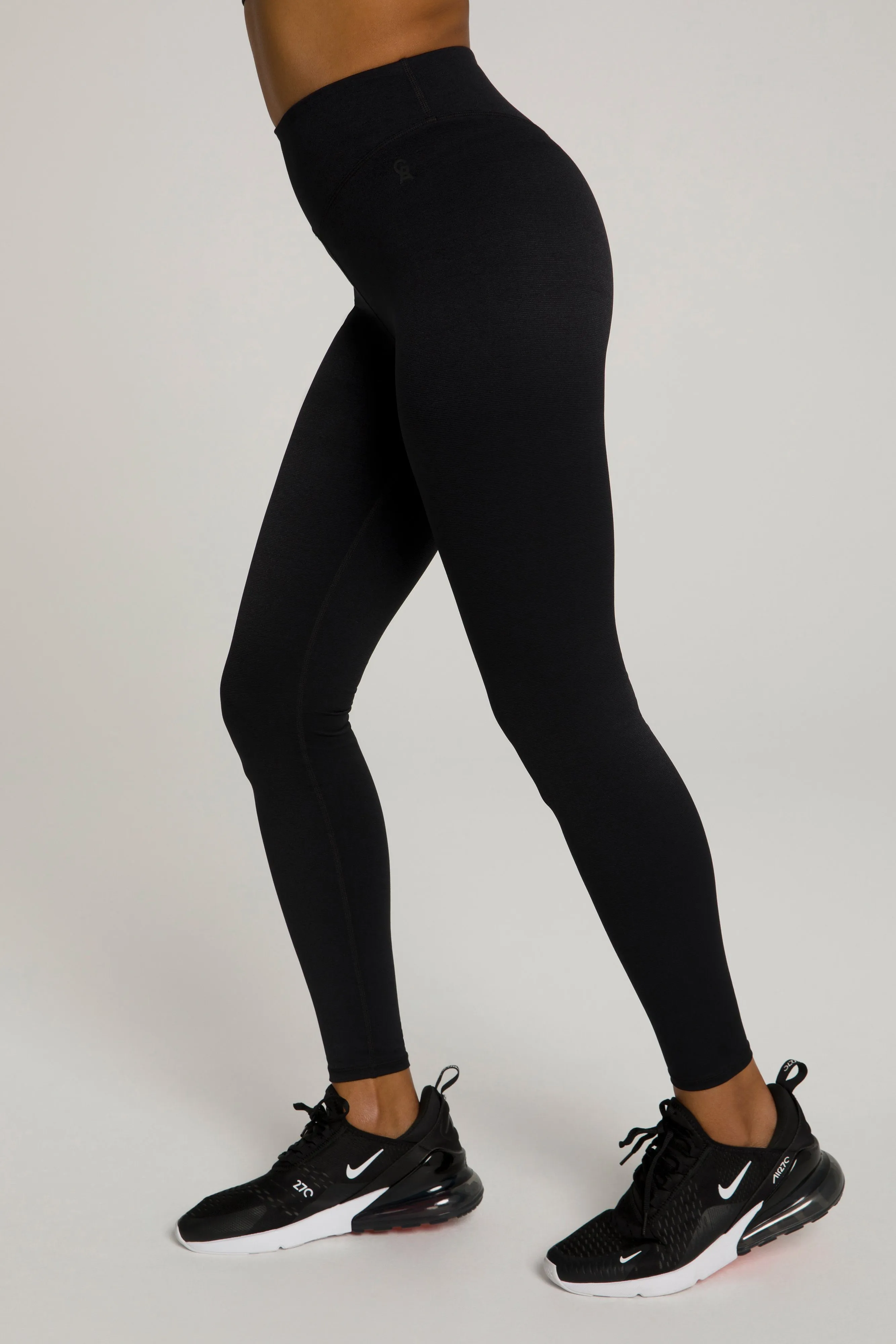 SHINY RIB LEGGING | BLACK001