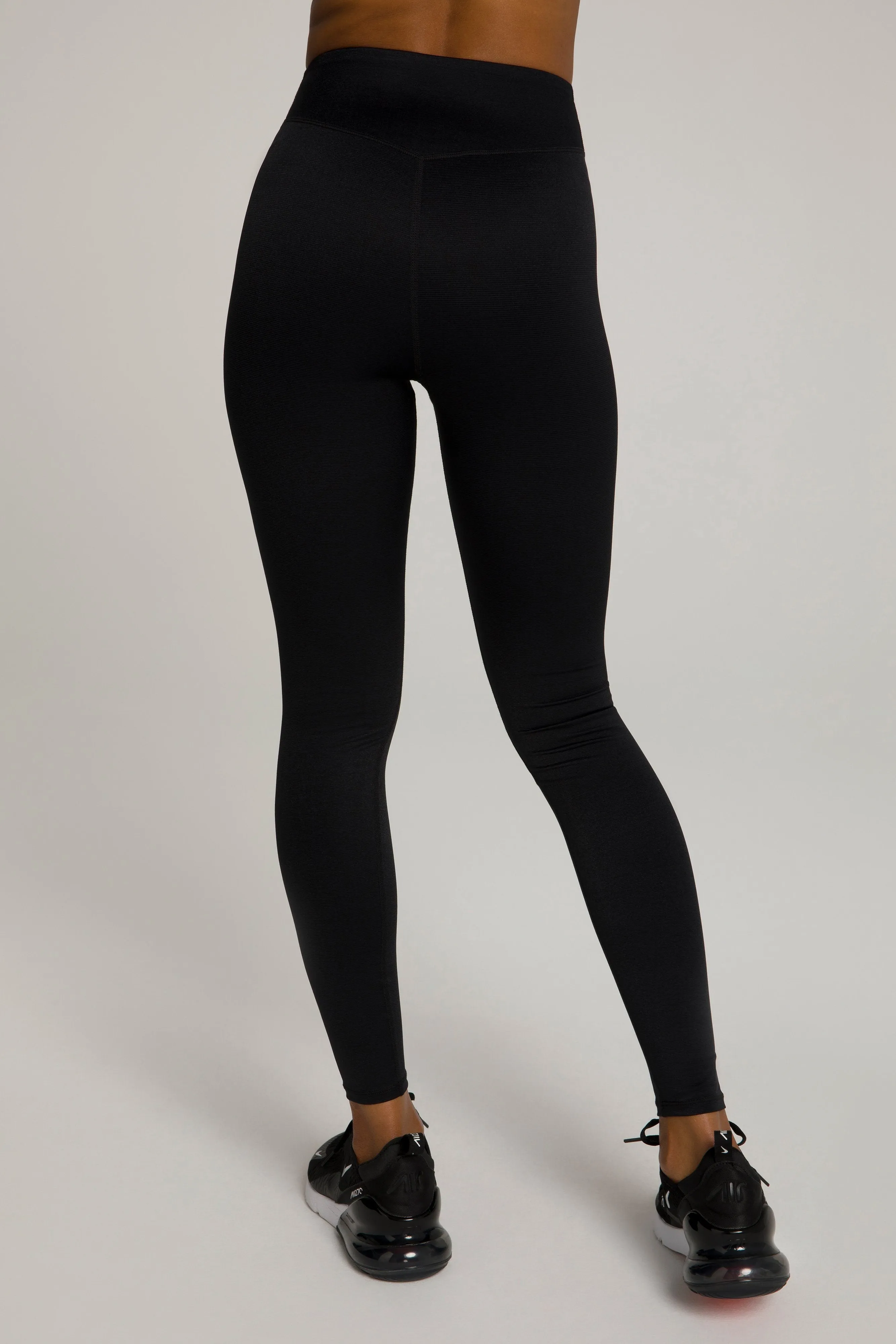 SHINY RIB LEGGING | BLACK001