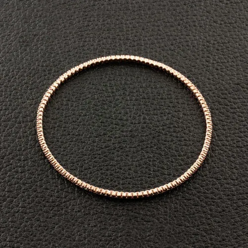 Slip-on Diamonds Bangle Bracelet in Rose Gold