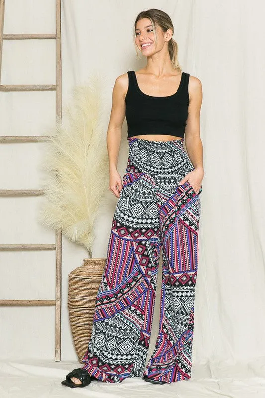 Smocked Wide Leg Pants