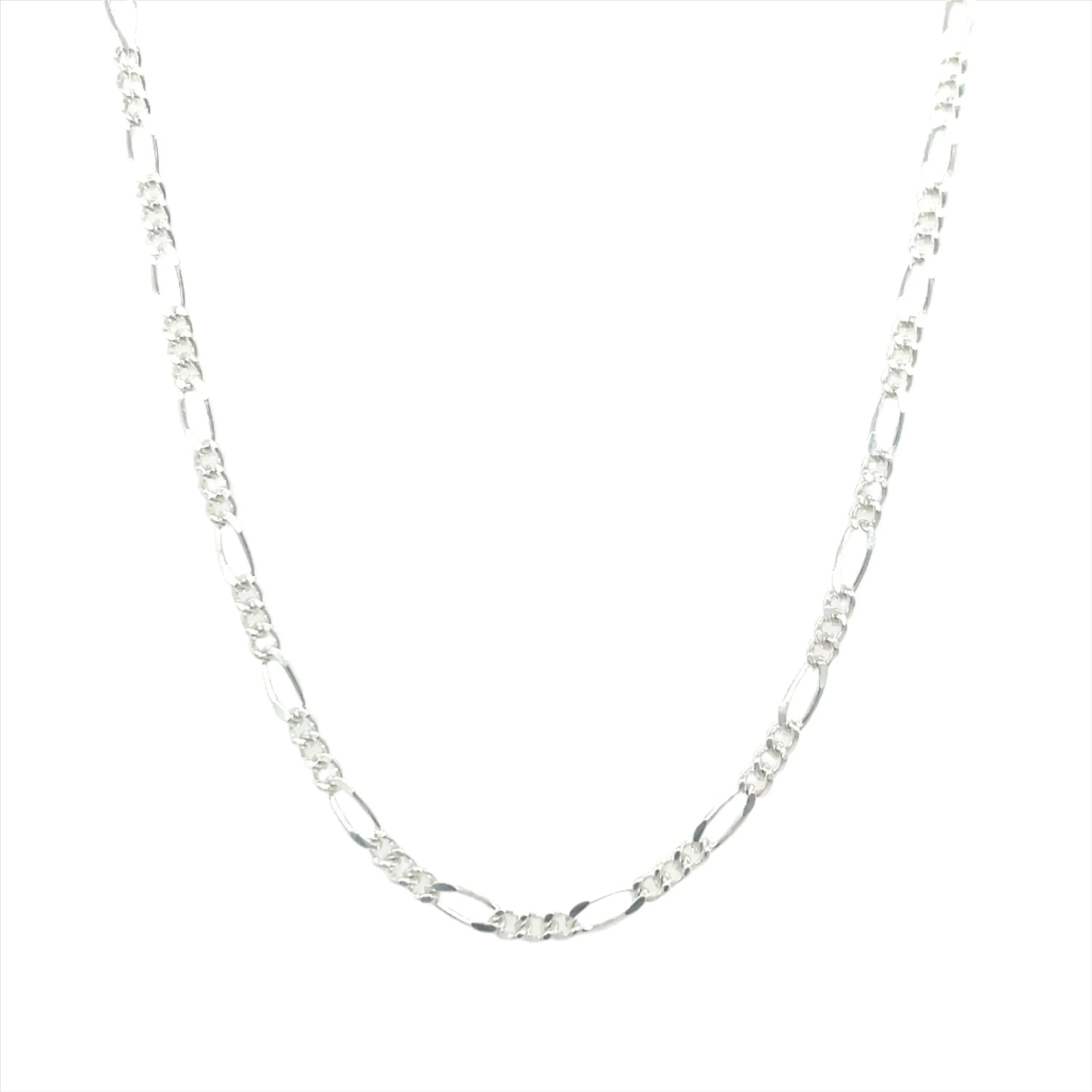 Sterling Silver Figaro Link Chain Necklace