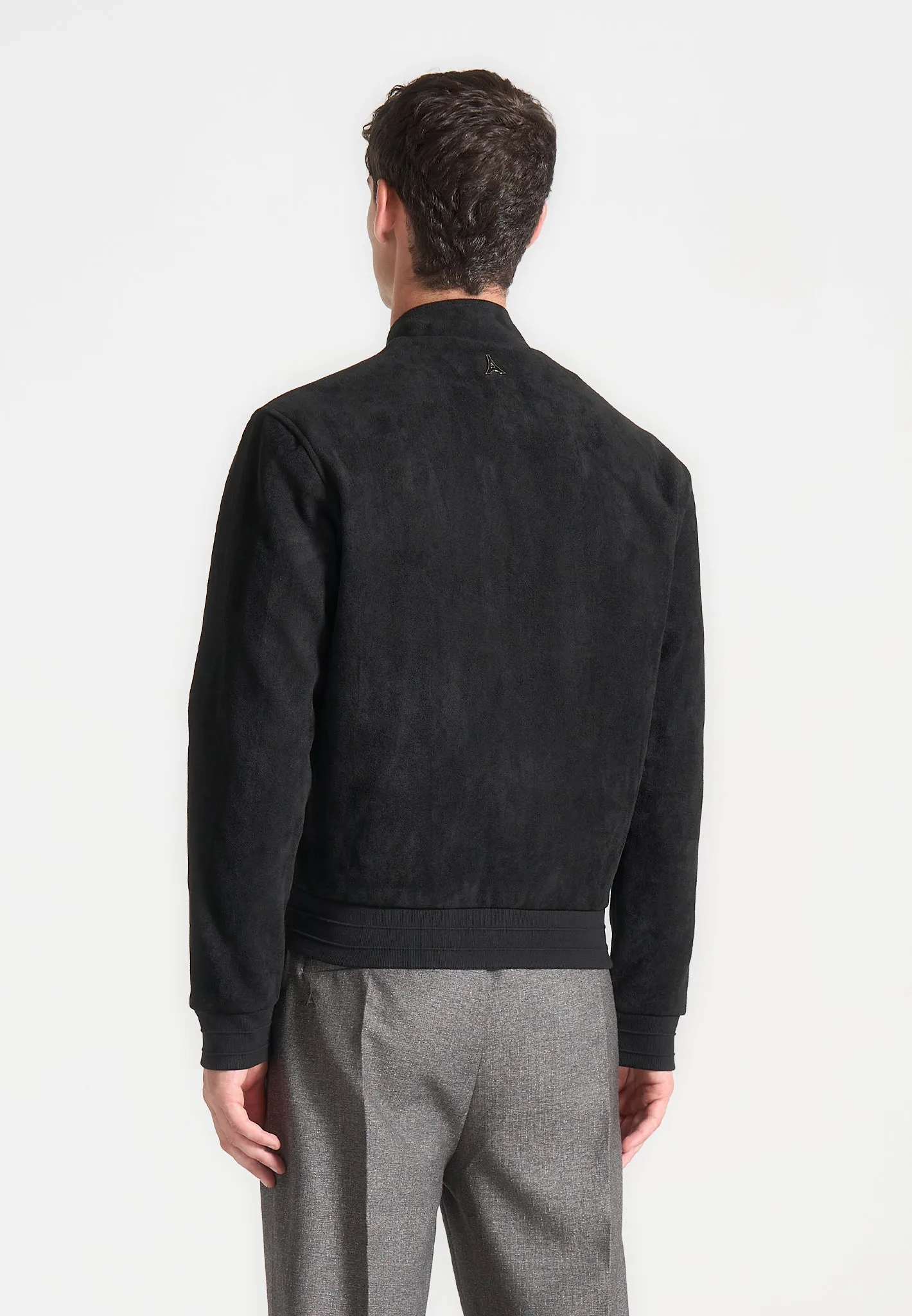 Suede Bomber Jacket - Black