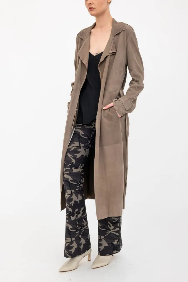 Suede Leather Dust Coat