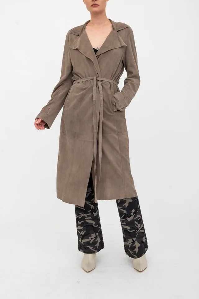 Suede Leather Dust Coat