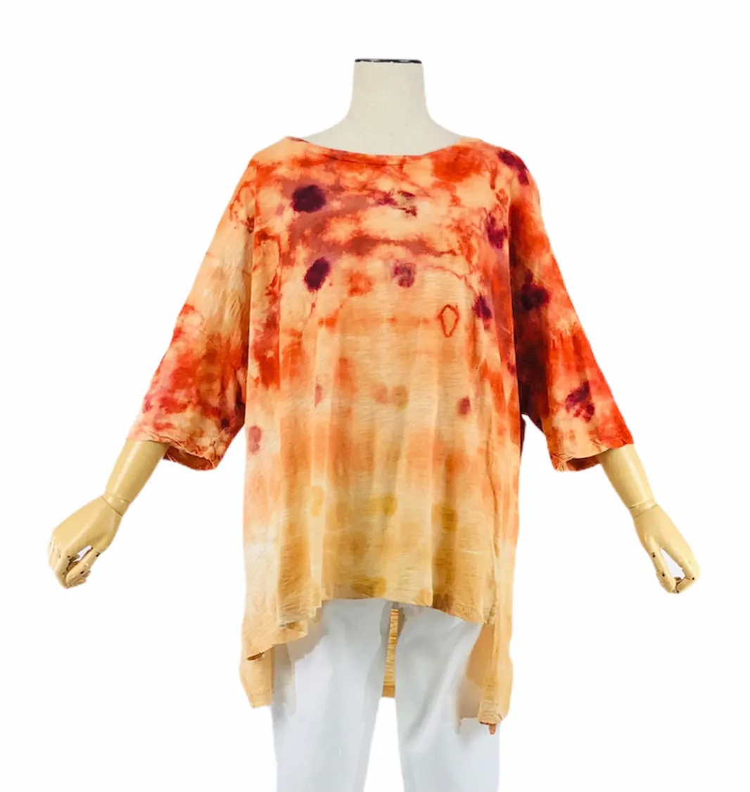 Sunset Burst Hand Dyed Tunic Top | Size M