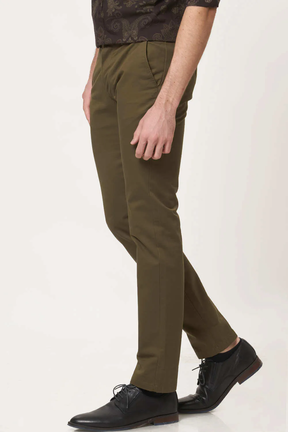 Tapered Fit Cotton Trouser