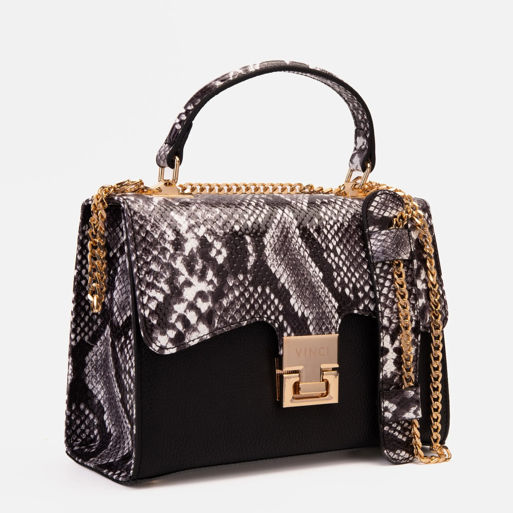 The Venezia Black Leather Handbag