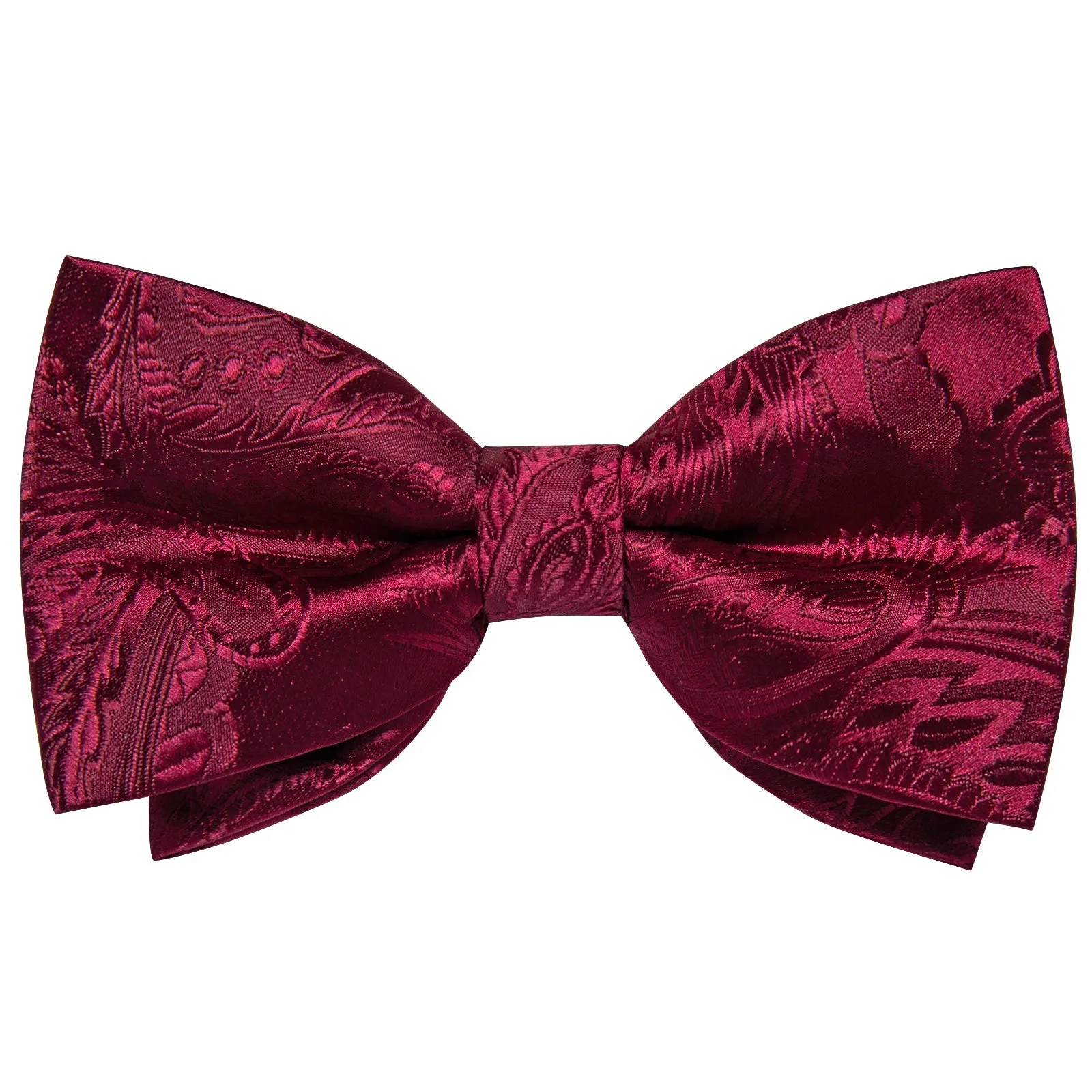 Ties2you Men's Vest Burgundy Paisley Jacquard Silk Vest Necktie Bow Tie Handkerchief Cufflinks Set