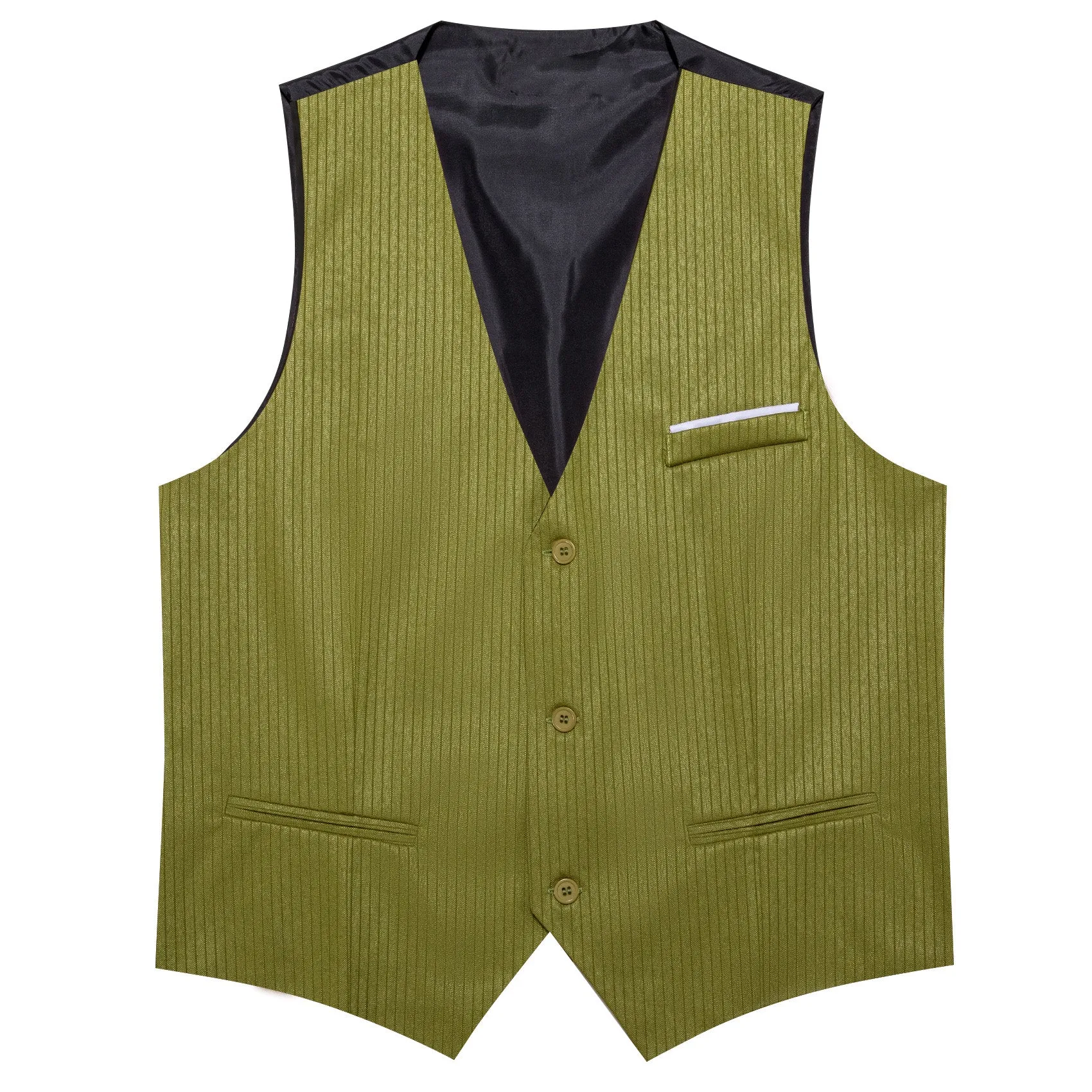 Ties2you Vest for Mens Olive Green Solid V-Neck Business Suit Vest