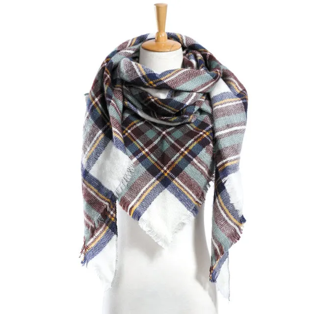 Top quality Winter Scarf Plaid Scarf Designer Unisex Acrylic Basic Shawls Women's Scarves hot sale VS051