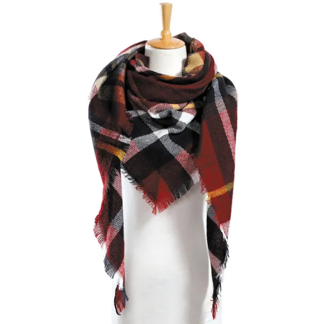 Top quality Winter Scarf Plaid Scarf Designer Unisex Acrylic Basic Shawls Women's Scarves hot sale VS051