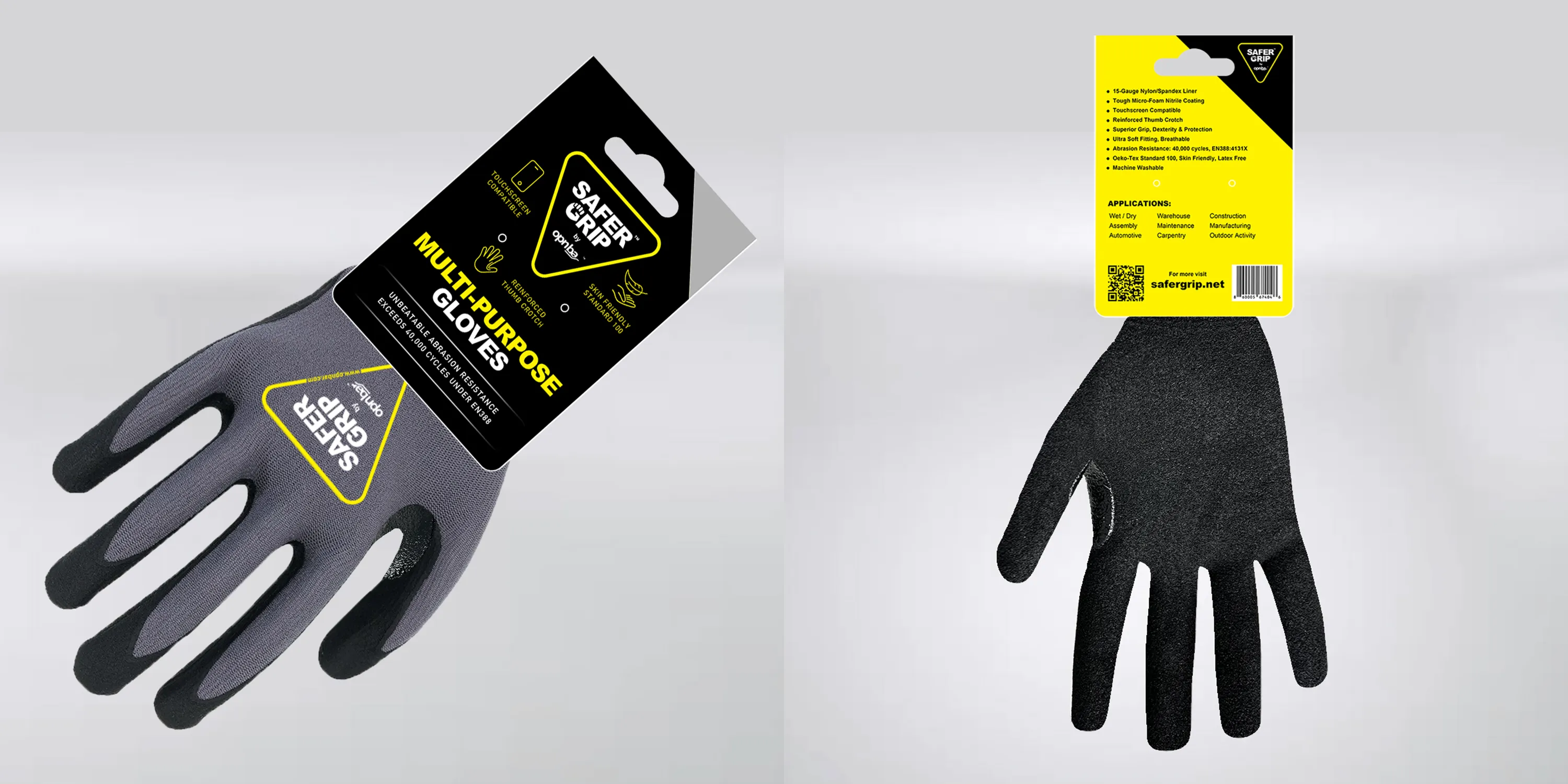 Truck Driver Gloves - Nitrile Coated Gloves with Touchscreen - Safer Grip by OPNBAR™ (2-Pack)