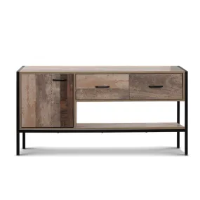 TV Stand Entertainment Unit Storage Cabinet Industrial Rustic Wooden 120cm