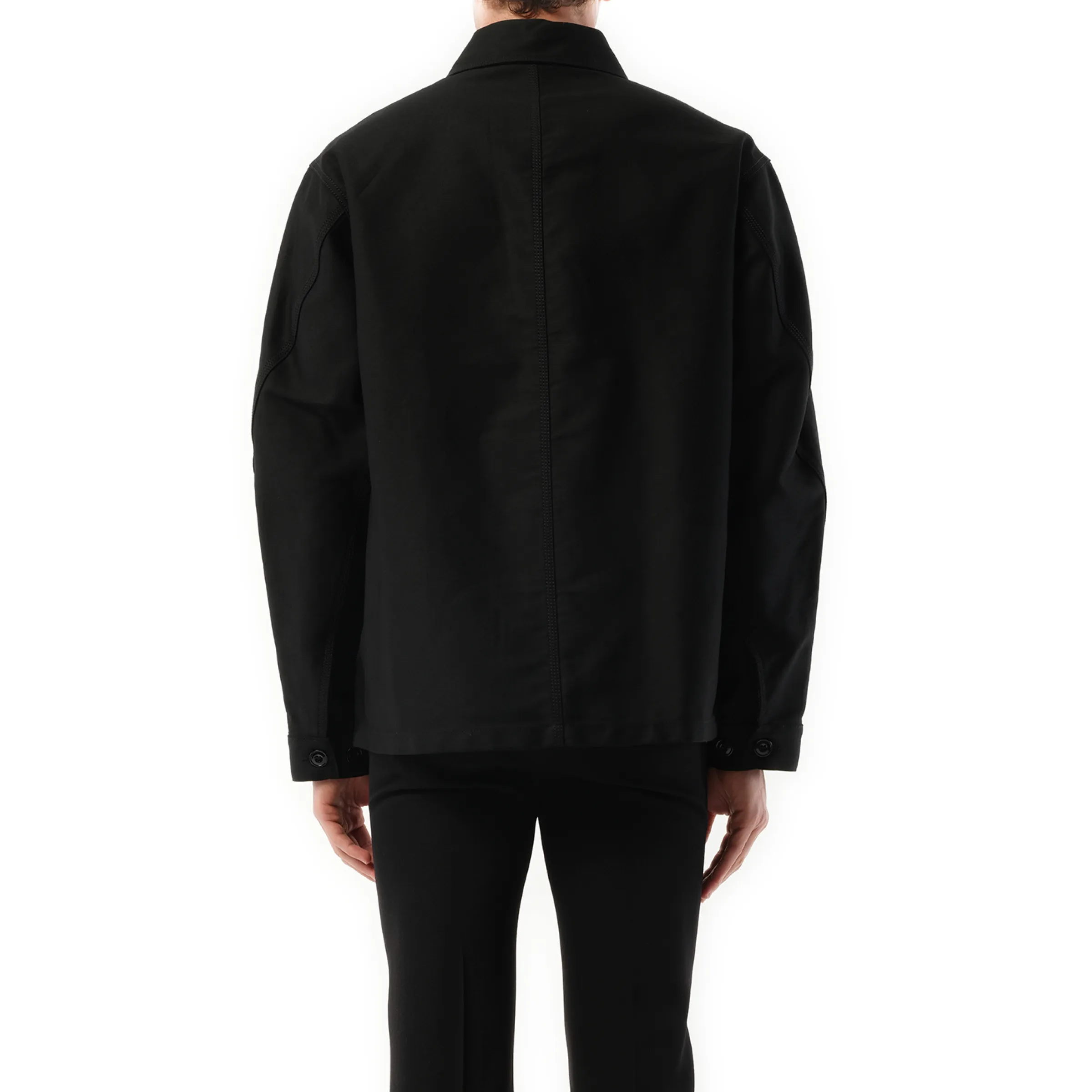 Twisted Sleeve Workwear Jacket in Black