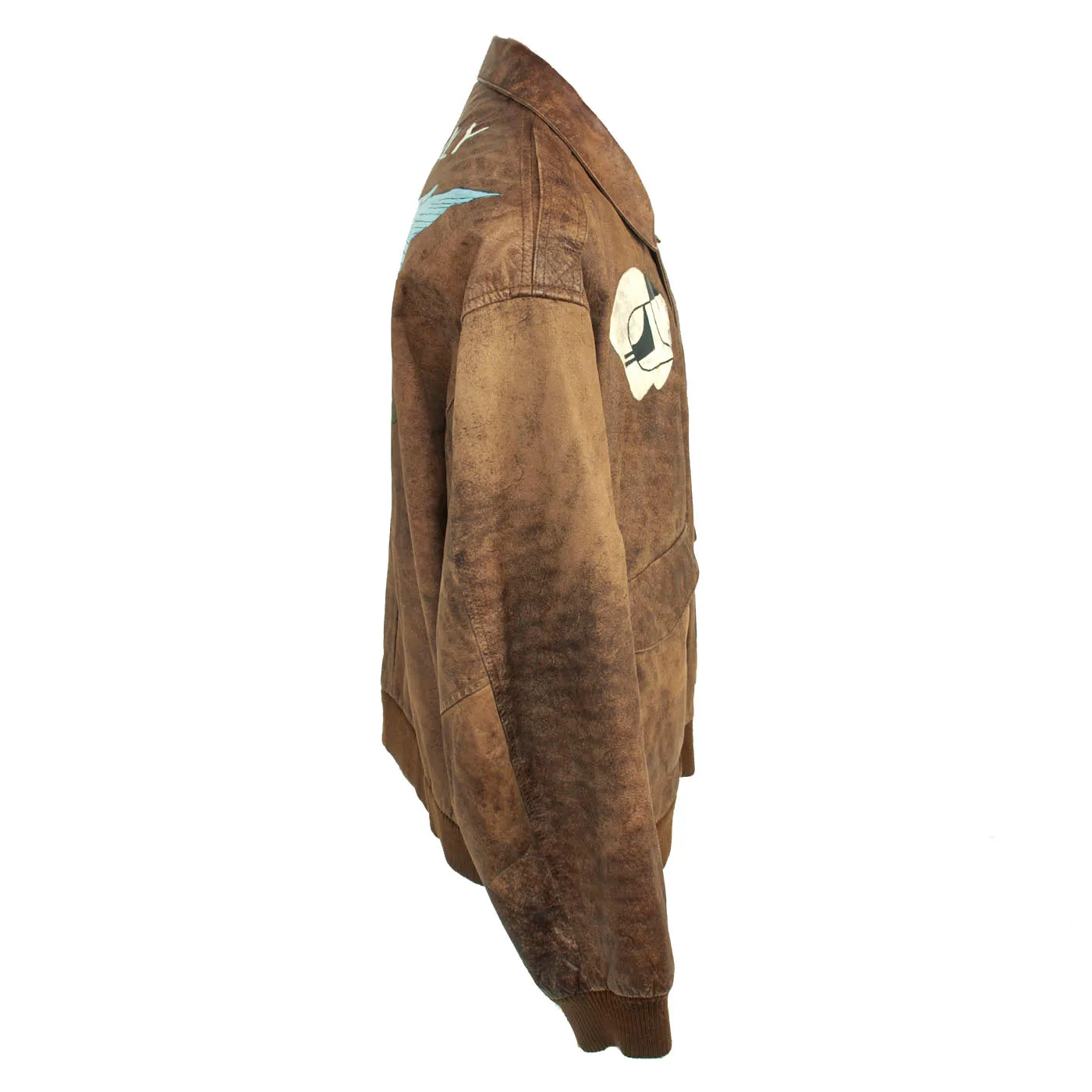 U.S. WWII A-2 Style Museum Quality Reproduction 8th Air Force 392nd Bomb Group 577 Squadron B-24 “Trips Daily” Hand Painted Leather Jacket - Size XL