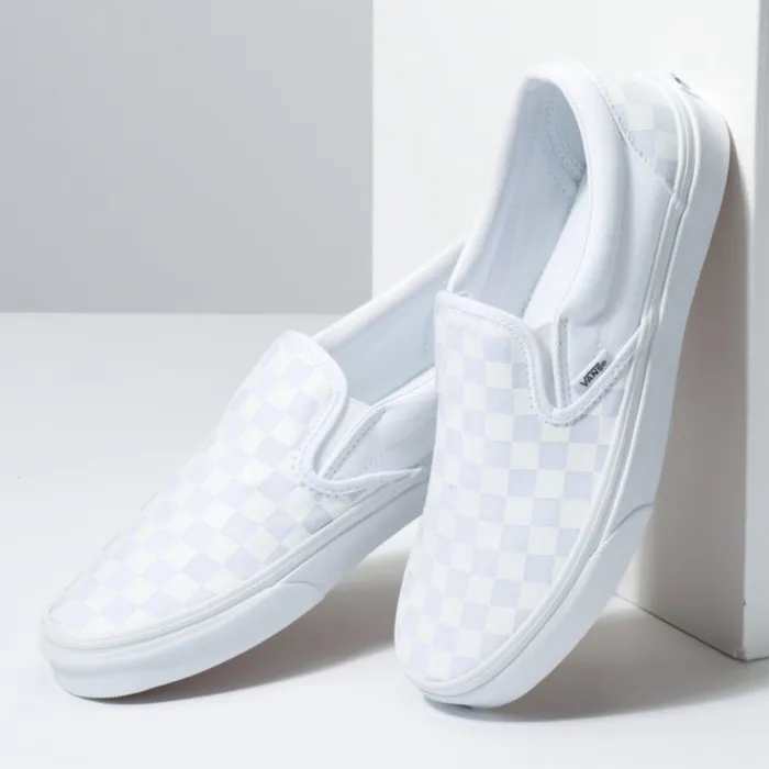 Vans Unisex Checkerboard Slip On Shoes - True White