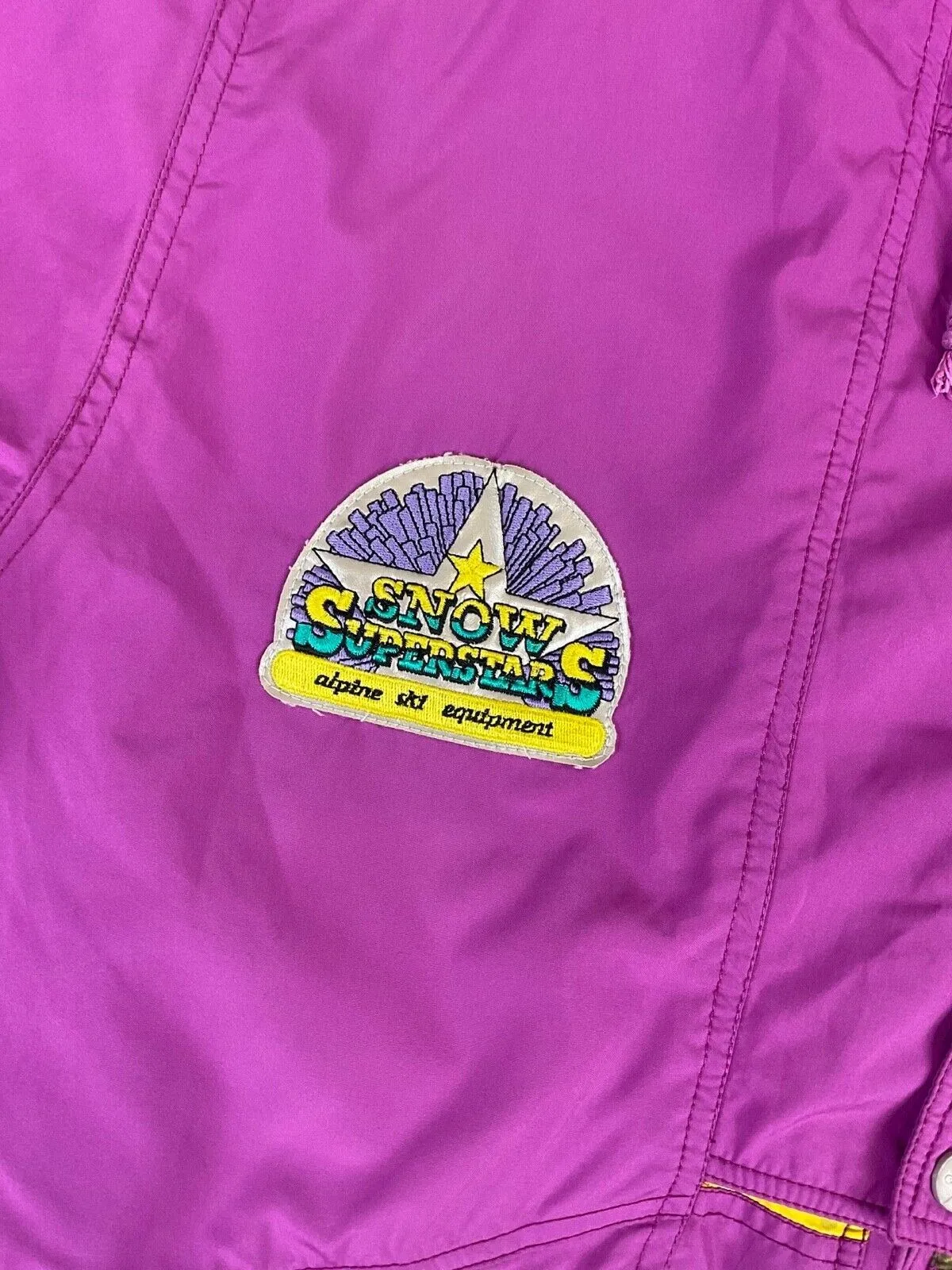 Vintage 80s 90s Purple Ellesse Snow Superstars Oversized Puffa Ski Jacket L XL