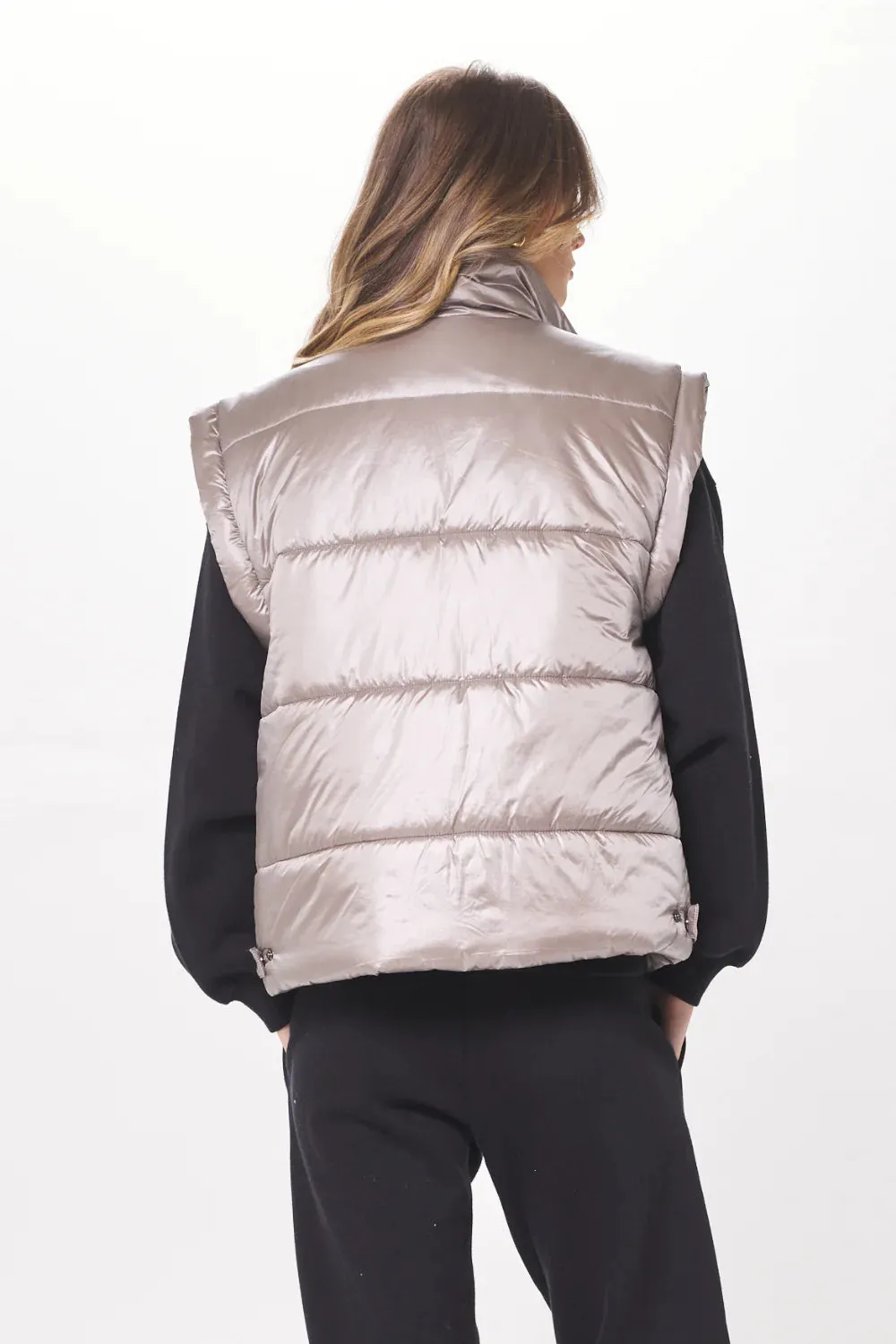 Vintage Havana Silver Oversized Puffer Vest