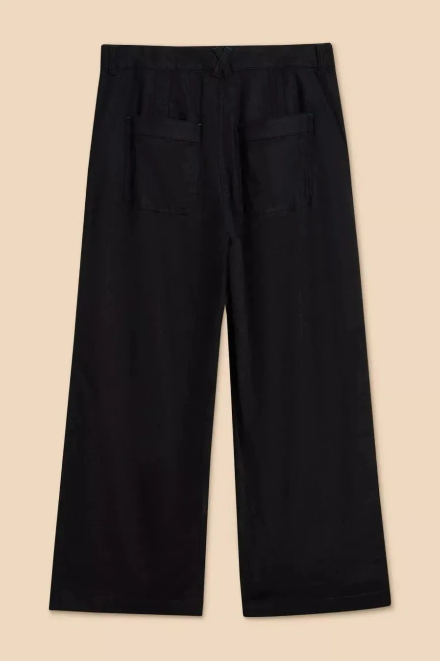 White Stuff Harper Linen Blend Trouser in Pure Black