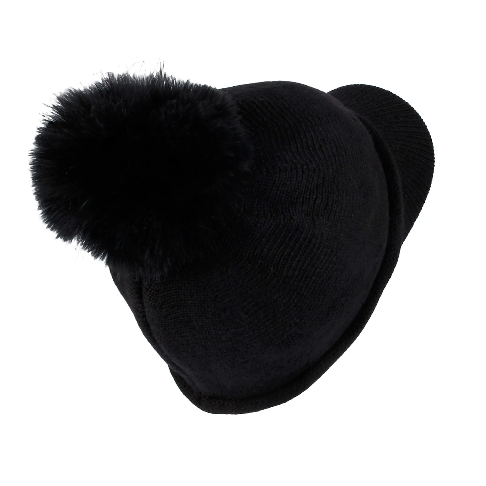 Winter Wool Visor Knit Pom Beanie Hat Warm Skull Cap SLQ1248