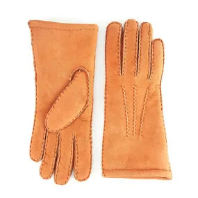 woman's curly lambskin gloves