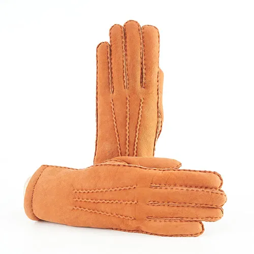 woman's curly lambskin gloves