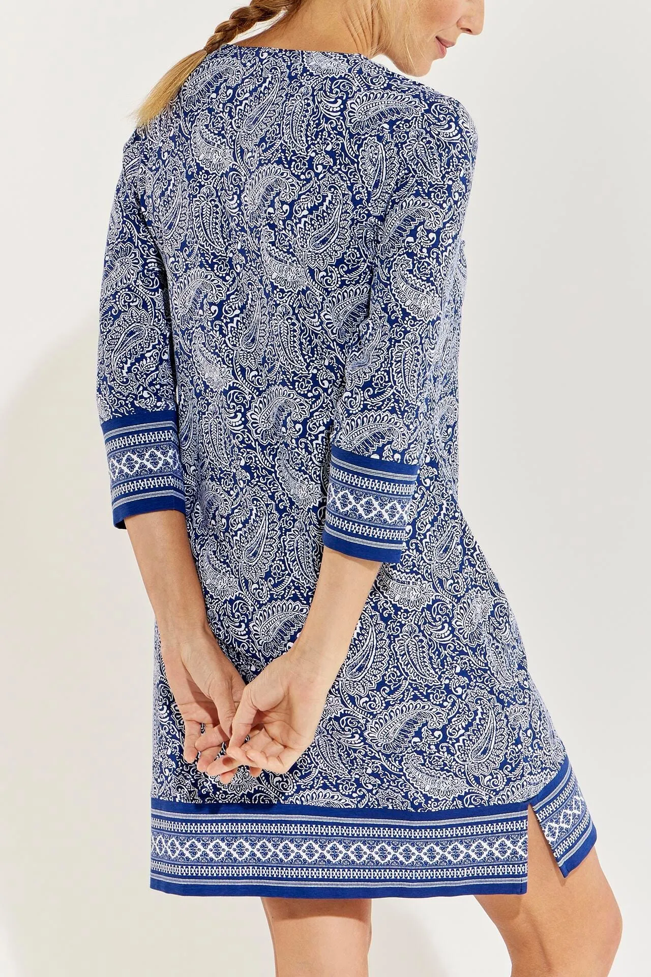 Women's Oceanside Tunic Dress  |  Navy Artisan Paisley