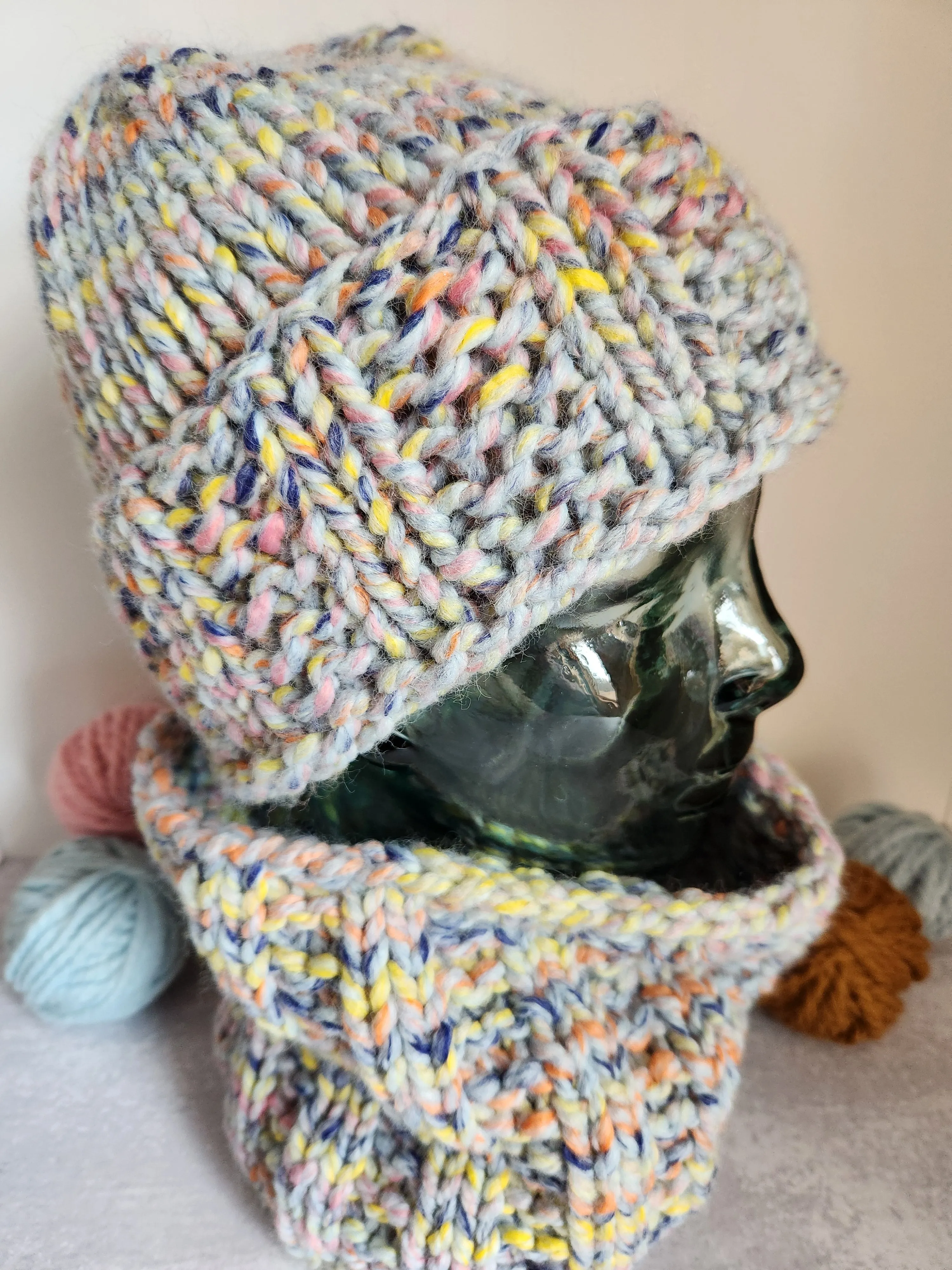 Wool Blend Hat and Cowl Set