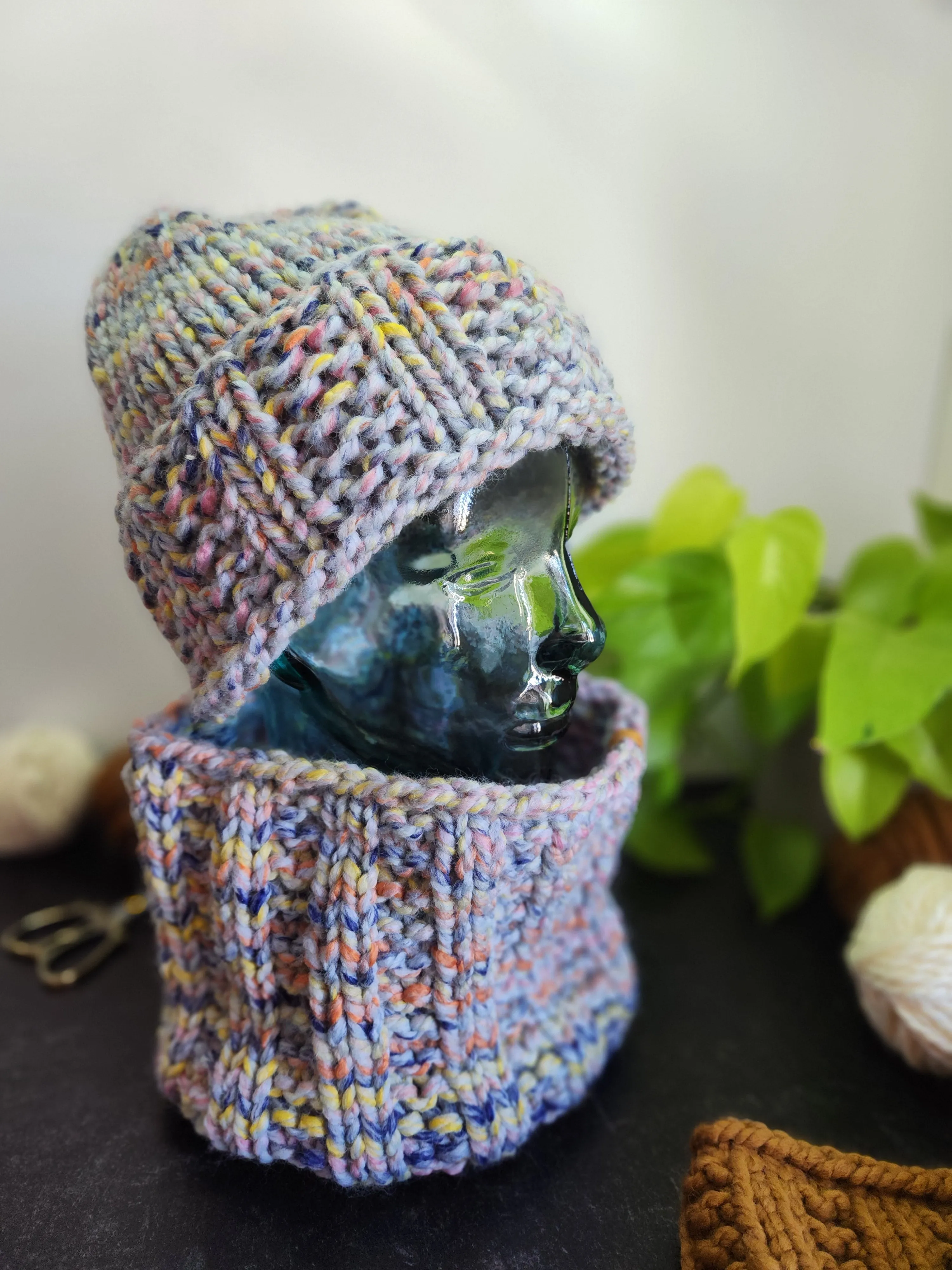 Wool Blend Hat and Cowl Set