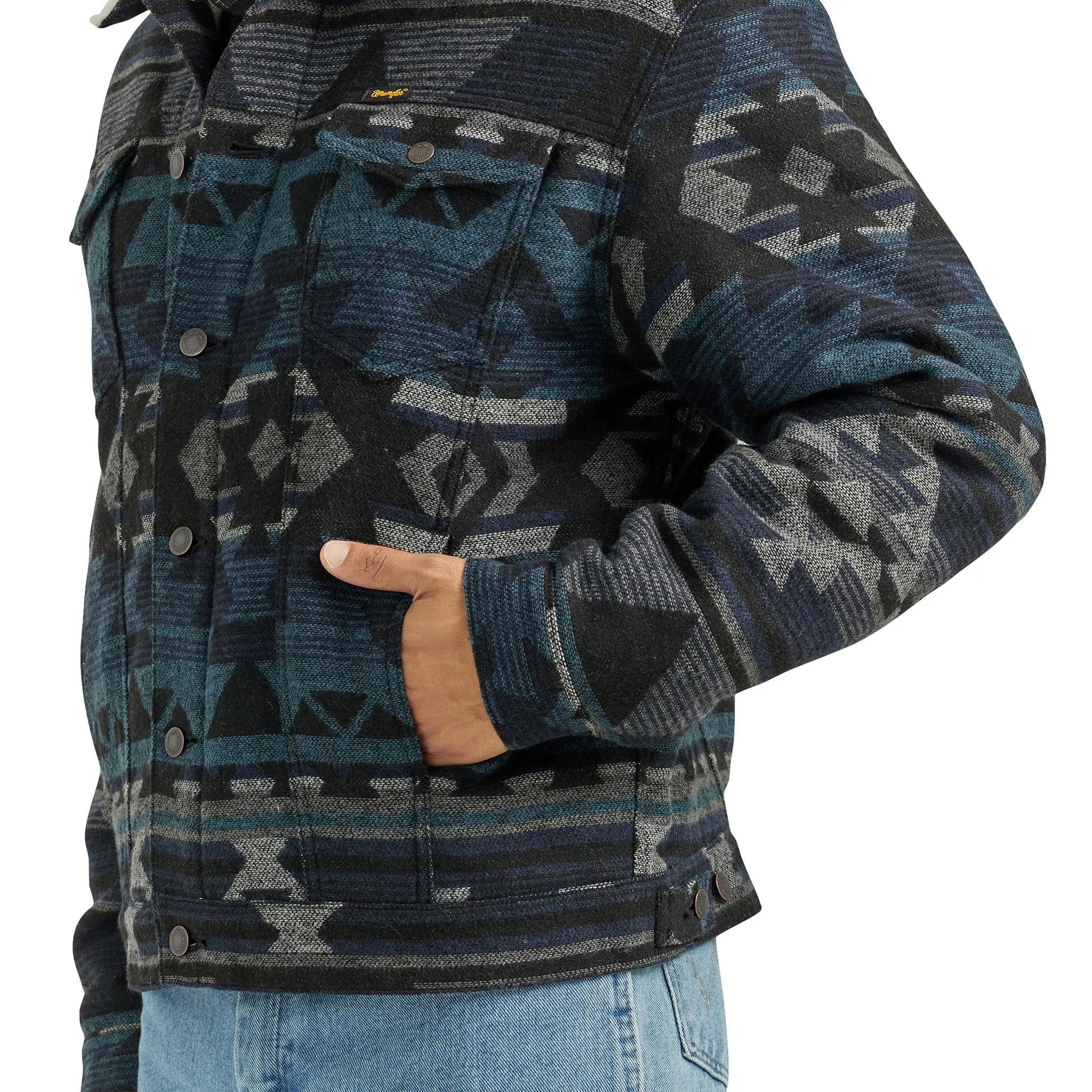 Wrangler Men's Conceal Carry Jacquard Sherpa Jacket