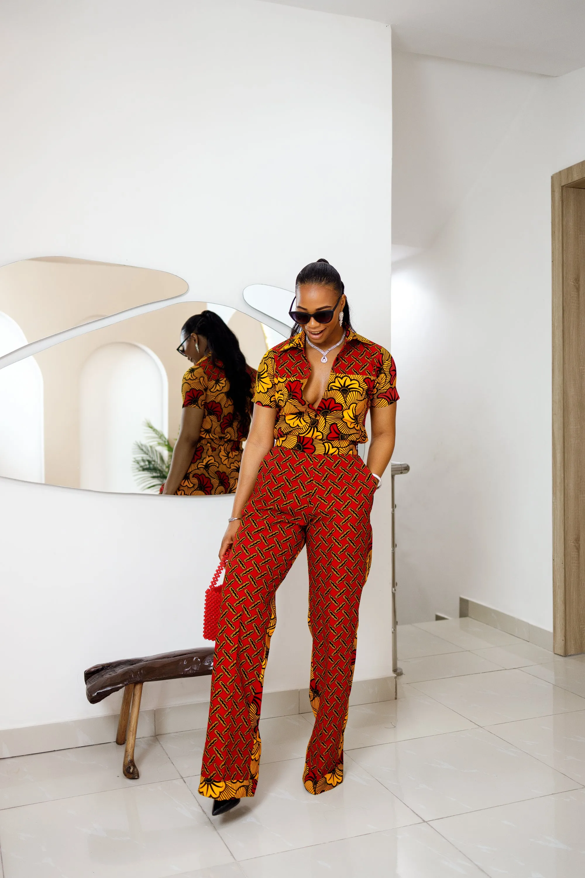 YADA AFRICAN PRINT SHIRT & PANTS SET